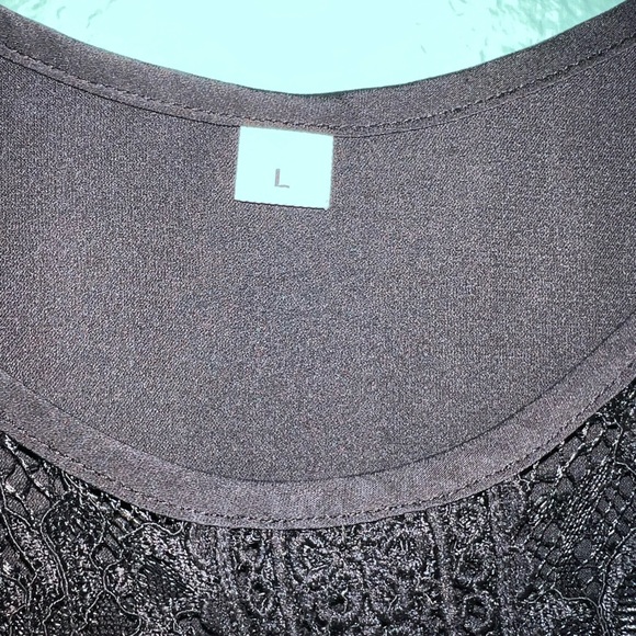 Black Dress with Lace Yoke - Picture 7 of 7